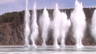 River exploded to break ice in northeast China