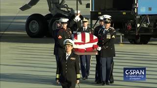 President George H.W. Bush arrives at Joint Base Andrews (C-SPAN)
