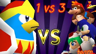 King Dedede VS 3 Characters Team - smash remix