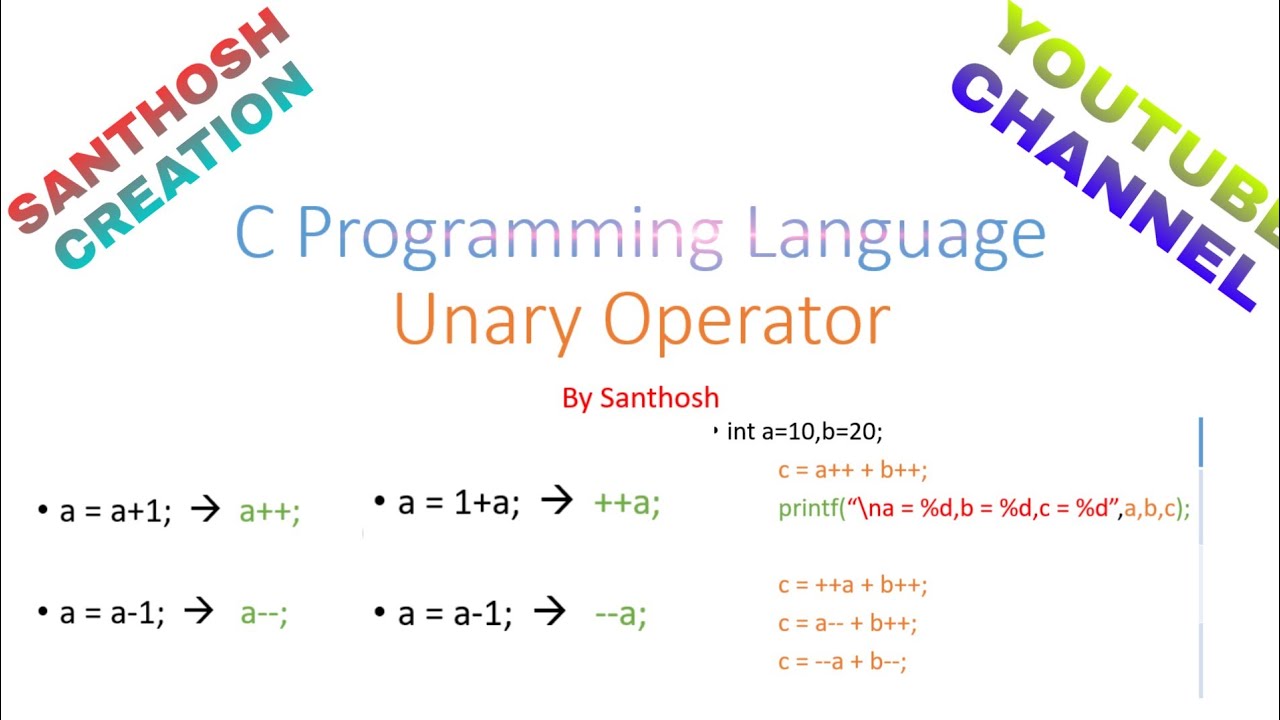 #13 | Unary Operator In C | Interview Related Questions - YouTube