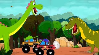 Dinosaurs Cartoons for children with Dino Egg Rescue by Little Red Truck - videos for Kids