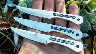 INVESTMENT Throwing Knives? (1 Oz Silver .925) Test