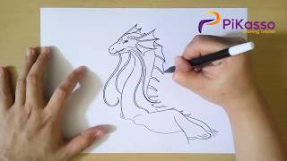 How to Draw a Water Dragon step by step