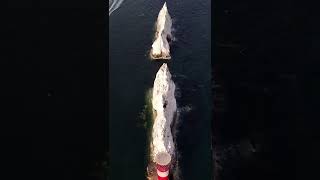 The Needles landmark on I O W  A must visit if you have a drone