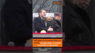 PM Modi \u0026 President Macron at the inauguration of Indian consulate in Marseille