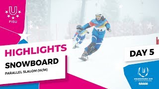 Highlights day 5 I Snowboard Slalom Parallel Men and Women | Winter Universiade 2019