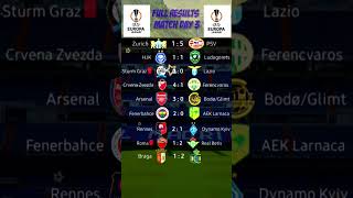 Europa League | Full Results Match Day 3 #shorts