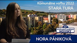 Rozhovory s kandidátmi na primátora Starej Turej #2 NORA PÁNIKOVÁ