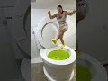 high jump into the biggest toilet yellow pool with big splash shorts