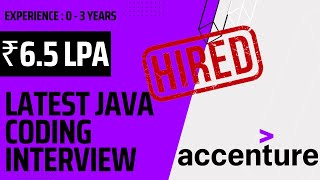 Latest Accenture Java - 8 Coding Interview Questions , CTC : 6.5 LPA