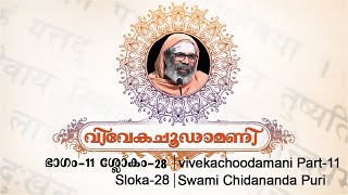 വിവേകചൂഡാമണി, ഭാഗം-11, ശ്ലോകം-28 | Vivekachoodamani, Part-11, Sloka-28 | Swami Chidananda Puri