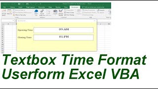 Textbox Time Format Userform Excel VBA