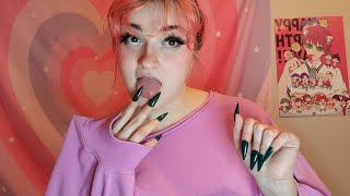 UNIQUE ASMR TRIGGER: Finger Licking with Long Nails!