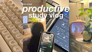48-HOUR productive study vlog | daily routine of a student, school life balance 🌱