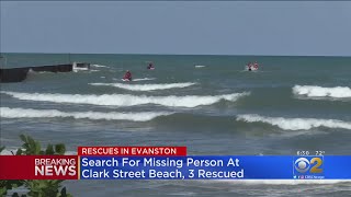 Search For Missing Person At Beach In Evanston, 3 Rescued