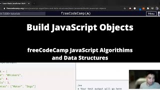 Build JavaScript Objects (Basic JavaScript) freeCodeCamp tutorial