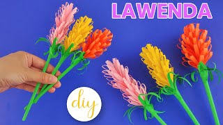 Lawenda Z Papieru - HOW TO MAKE BEAUTIFUL LAVENDER FLOWER PAPER EASY DIY CRAFT