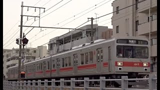 東急多摩川線を走る1000系1017F（多摩川行き）