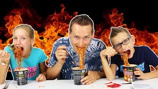 KOREAN FIRE NOODLE CHALLENGE! w/ our DAD KOREAN FIRE NOODLE CHALLENGE! w/ our DAD