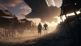 Man and His Robot Merchant Found a Rusty Ship Over a Ghost Market—The Inscriptions on Its Hull Were