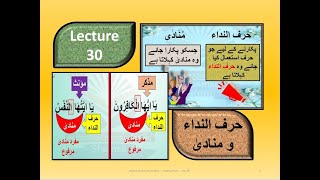 Lecture 30 || harf nida || munada ||حرف النداء و منادیٰ || vocative participle