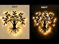 Making Beautiful Wall Hanging Decor with LED Lights | DIY Unique Diwali Wall Hanging Craft