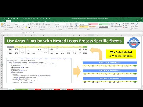 Use the Excel Array Function and Nested Loops to Process Specific Sheets