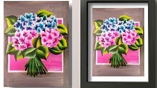 Easy Acrylic Painting - Hydrangea - Relaxing & Satisfying -  Canvas Painting