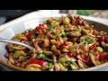 healthy and tangy turkish green olives salad zeytin piyazi