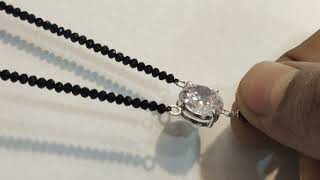 Black Bead's Silver Manglasutra Nagin Mala