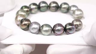 15pcs Multicolor 11-12mm - Tahitian Pearl Bracelet BR1548