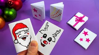 Basteln Weihnachten 🎅 Mini Notizbuch basteln mit Papier. Weihnachtsgeschenke selber machen 2024