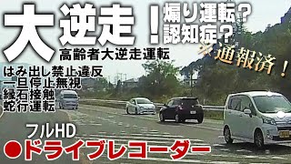 「ヤダ、怖い!!」黒い車がさらにこの後、前代未聞のとんでもない行動に出る!! 高齢ドライバー 逆走車 信号無視  認知症 【社会問題】 ドラレコ