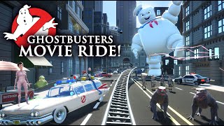 GHOSTBUSTERS!!! Backlot Movie Roller Coaster & Dark Ride! (POV) [CC]