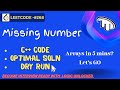 Missing Number - Leetcode #268 | C++ DSA Explanation with Intuition