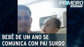 Bebê de um ano avisa pai surdo sobre comida pronta no micro-ondas | Primeiro Impacto (15/06/23)