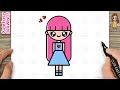 How to Draw a Cute Doll Simple & Easy for Kids