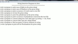 String Programs in Java For Interview- Part1