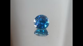 7mm Round Natural Blue Zircon 2.455ct