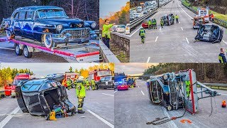 A5: MASSENCRASH ++ US-PRÄSIDENTEN-LIMOUSINE von EISENHOWER ++ FEUERWEHR im EINSATZ | GAFFER