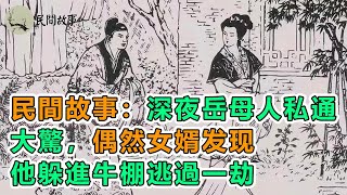 民間故事：深夜岳母人私通大驚，偶然女婿发现，他躲進牛棚逃過一劫｜頻道：民間故事