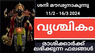 വൃശ്ചികം രാശി :: ശനി മൗഢ്യനാകുമ്പോള്‍ നിങ്ങള്‍ക്ക് ലഭിക്കുന്ന ഫലങ്ങള്‍.