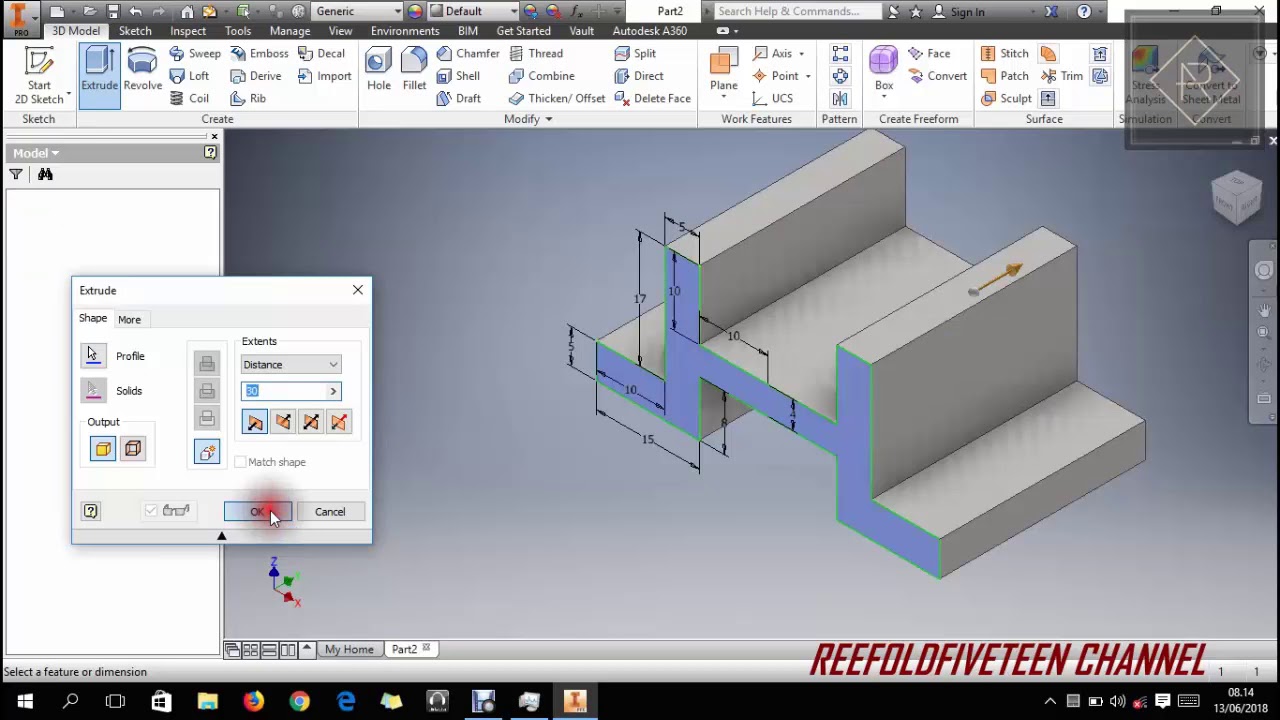 Autodesk Inventor Beginner Tutorial Practice 2 Basic Hd Youtube