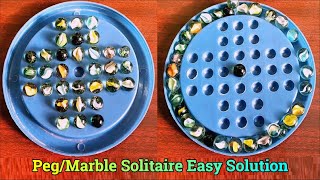How To Solve A Marble Solitaire "Marbles Game" Easy Solution || Brainvita - 1