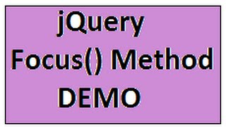 JQUERY FOCUS METHOD DEMO