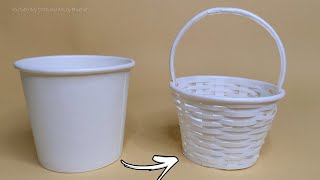 Awesome basket from paper cups || DIY handmade craft || paper craft | best display ideas