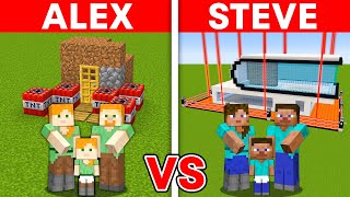 Minecraft: ALEX vs STEVE: SAFEST SECURITY HOUSE BUILD CHALLENGE TO PROTECT MY FA