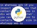 How to change the active chat in web whatsapp via selenium or javascript with Python 3