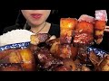 Delicious braised pork belly with rice Mukbang Asmr