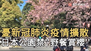 憂新冠肺炎疫情擴散 日本公園禁''野餐賞櫻''｜寰宇新聞20200313